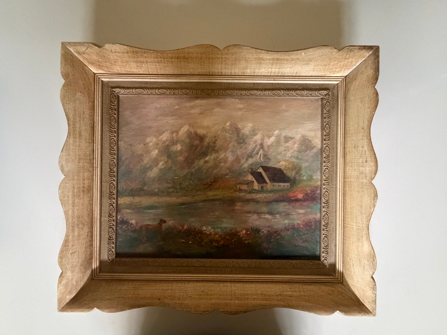 SH Rubin (20th Century) Vintage Oil on Board “Mountain Landscape”