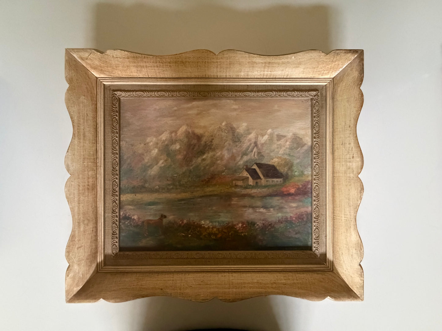 SH Rubin (20th Century) Vintage Oil on Board “Mountain Landscape”