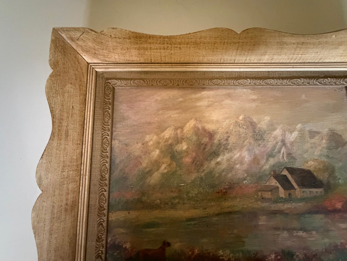 SH Rubin (20th Century) Vintage Oil on Board “Mountain Landscape”