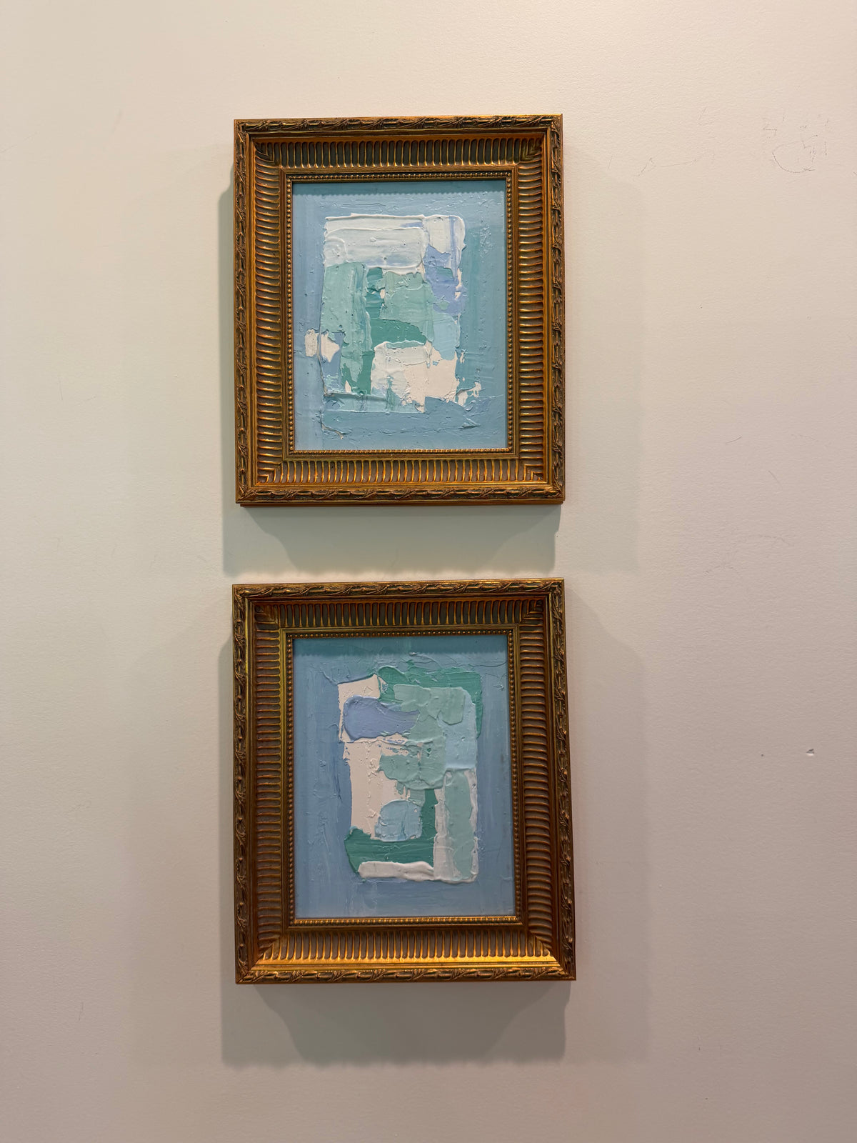 Trio of Abstracts in Blue by Andree Hunter