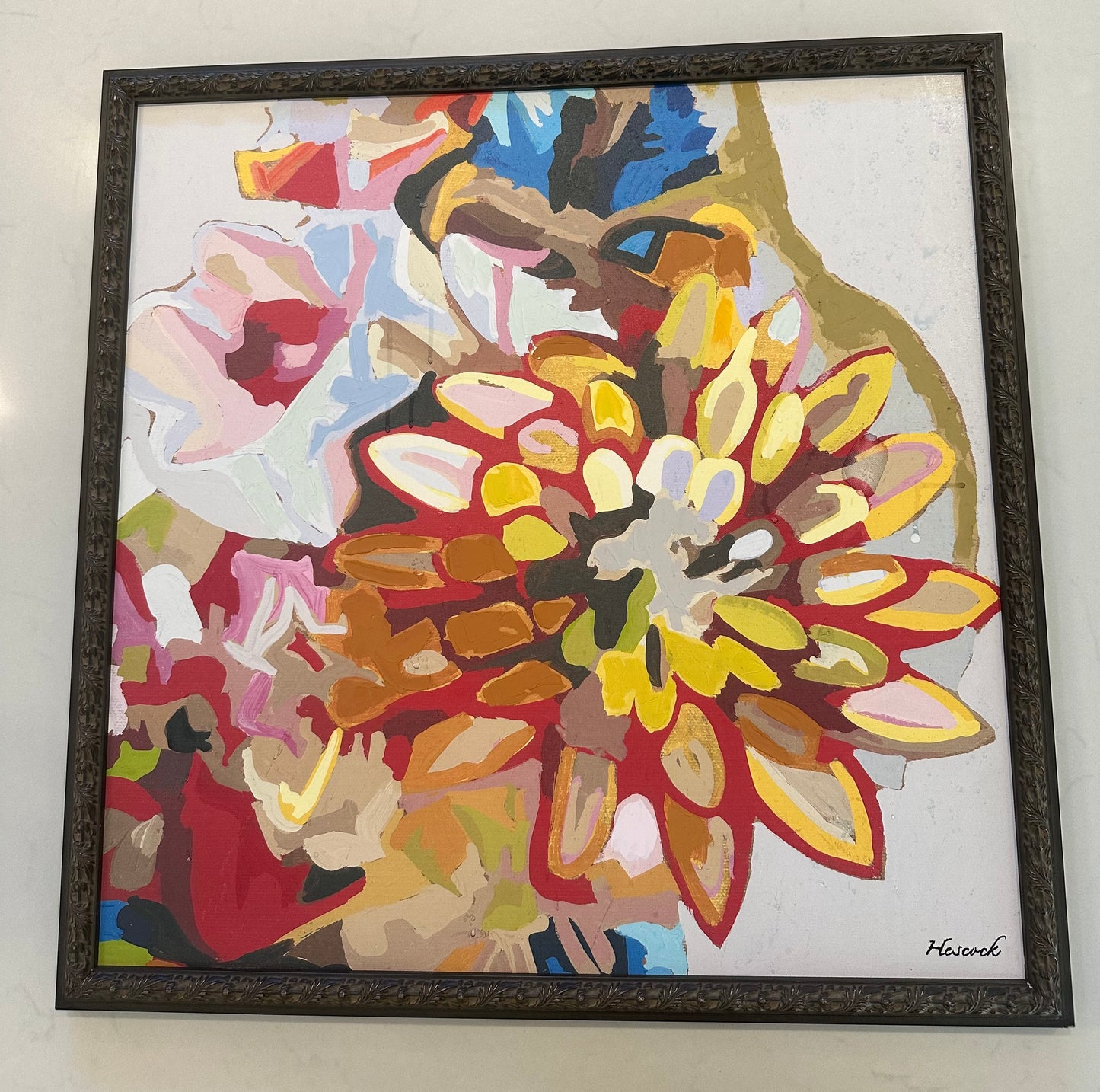 Floral Still Life Acrylic Painting by Hescock