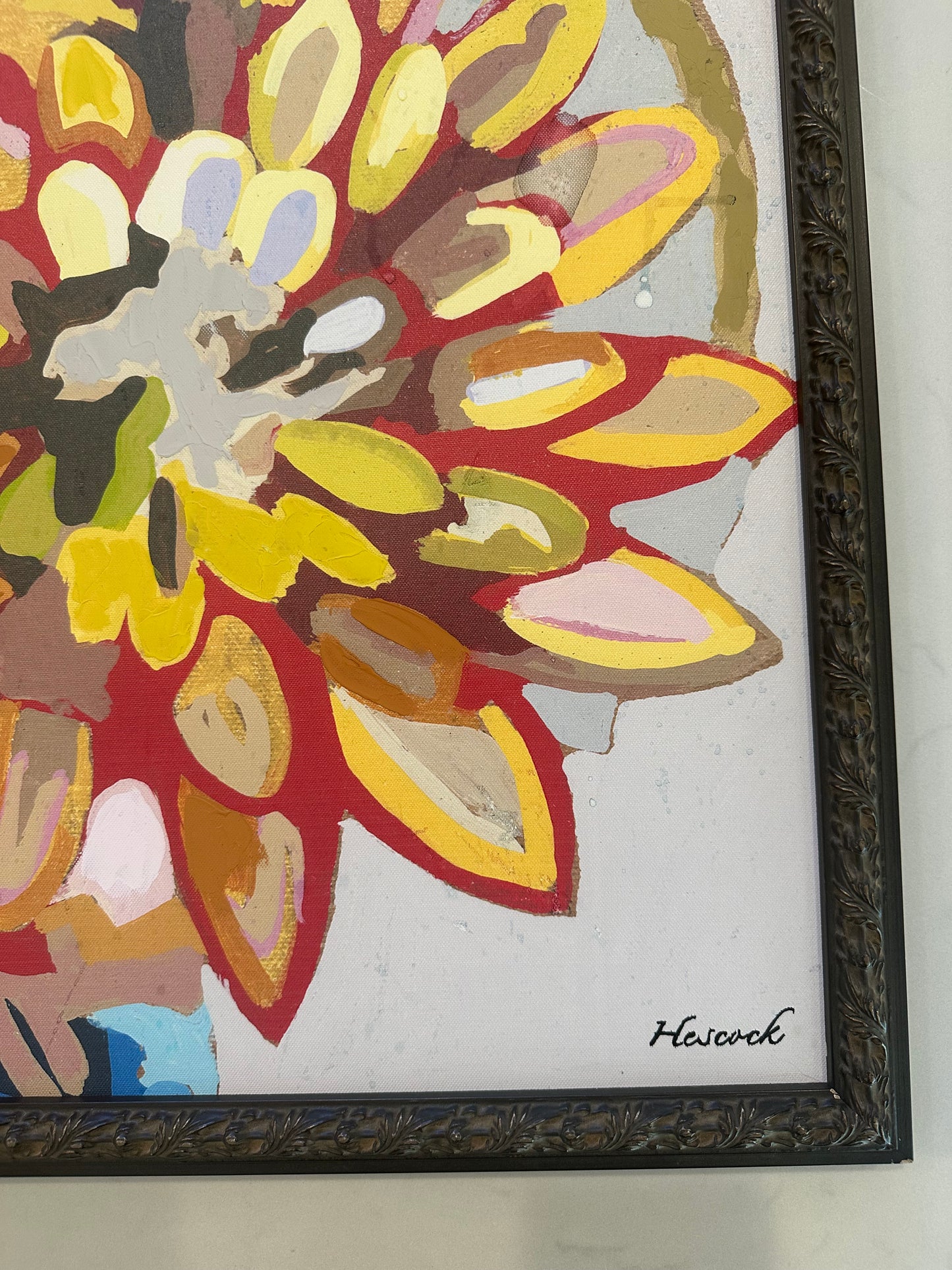 Floral Still Life Acrylic Painting by Hescock