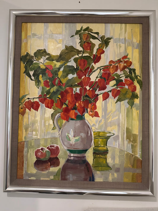 American School Still Life Of Flowers