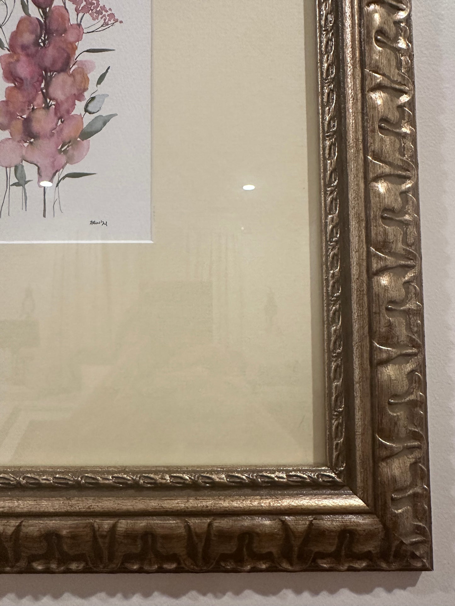 Set of Two Original Water Color Botanical Illustrations of Snapdragons and Lilacs by Anna Rose