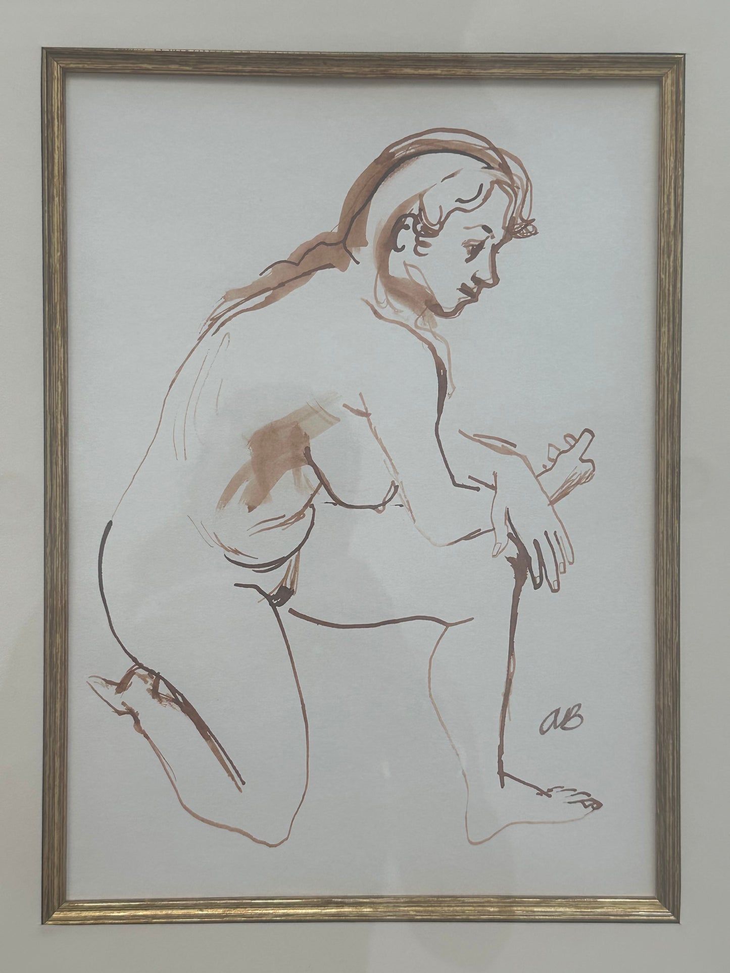 “Nude Figure” By Aaron Bohrod American/Wisconsin, (1907-1992)