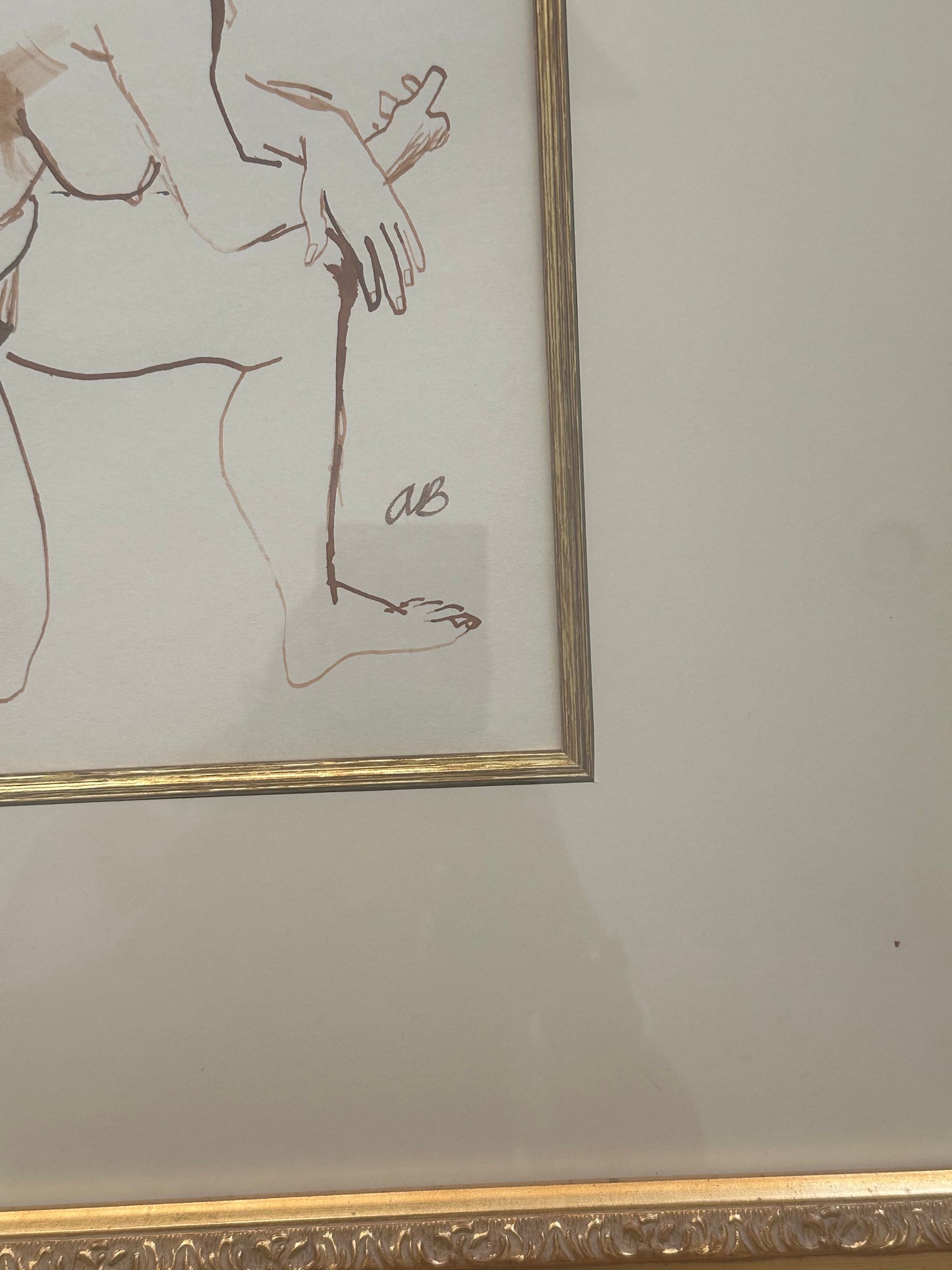 “Nude Figure” By Aaron Bohrod American/Wisconsin, (1907-1992)