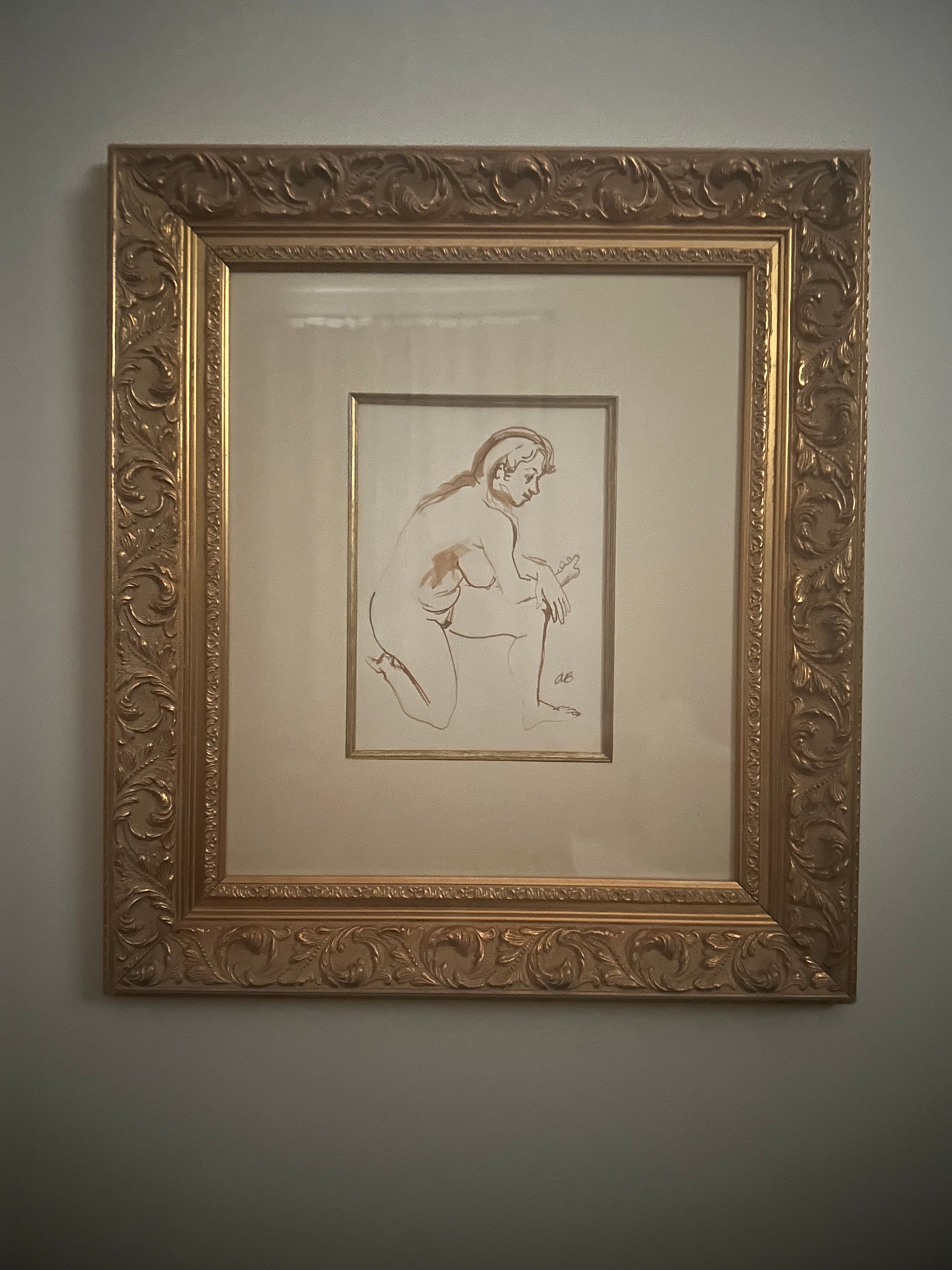 “Nude Figure” By Aaron Bohrod American/Wisconsin, (1907-1992)