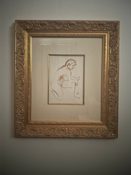 “Nude Figure” By Aaron Bohrod American/Wisconsin, (1907-1992)