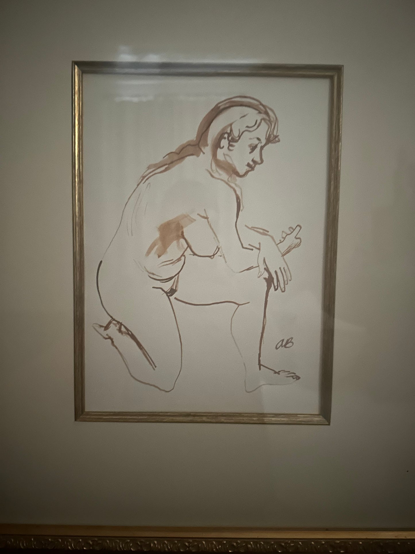 “Nude Figure” By Aaron Bohrod American/Wisconsin, (1907-1992)