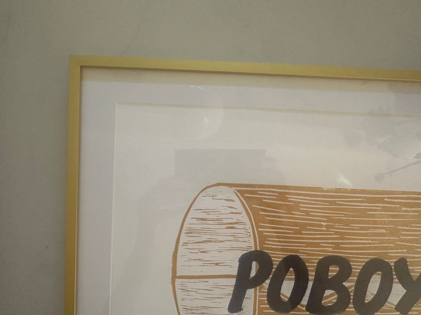 Po-Boy Linocut Signed Block Print by Anthony DelRosario