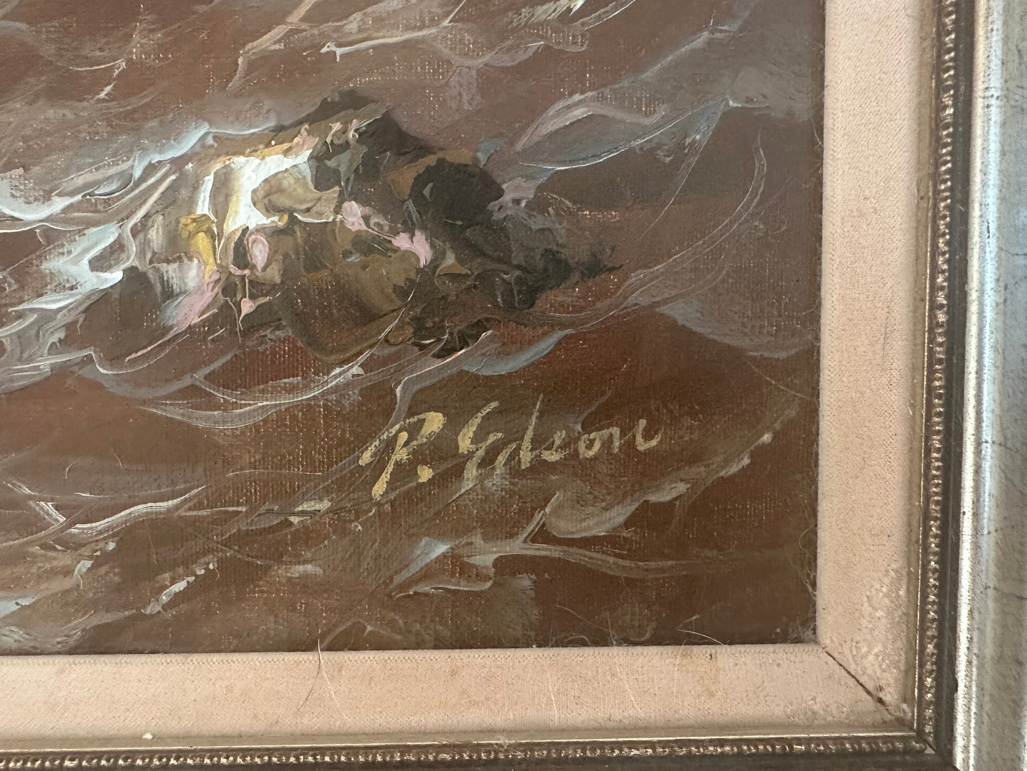 Ocean Scene Original Oil Painting by P. Edson