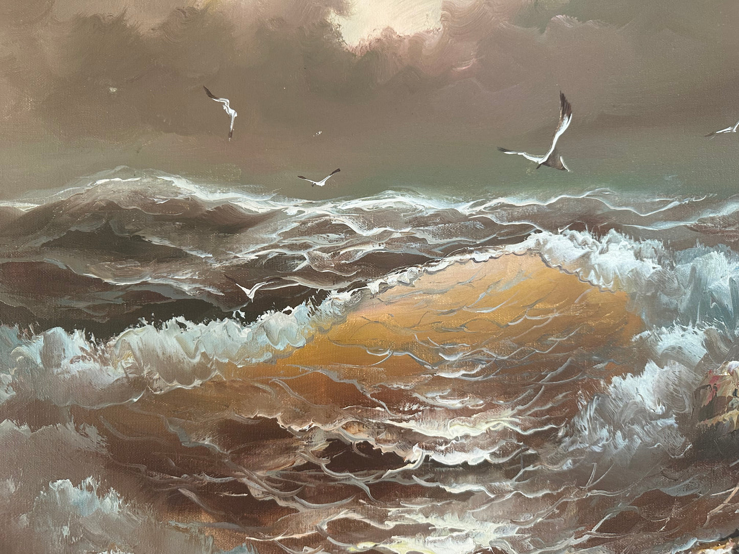 Ocean Scene Original Oil Painting by P. Edson