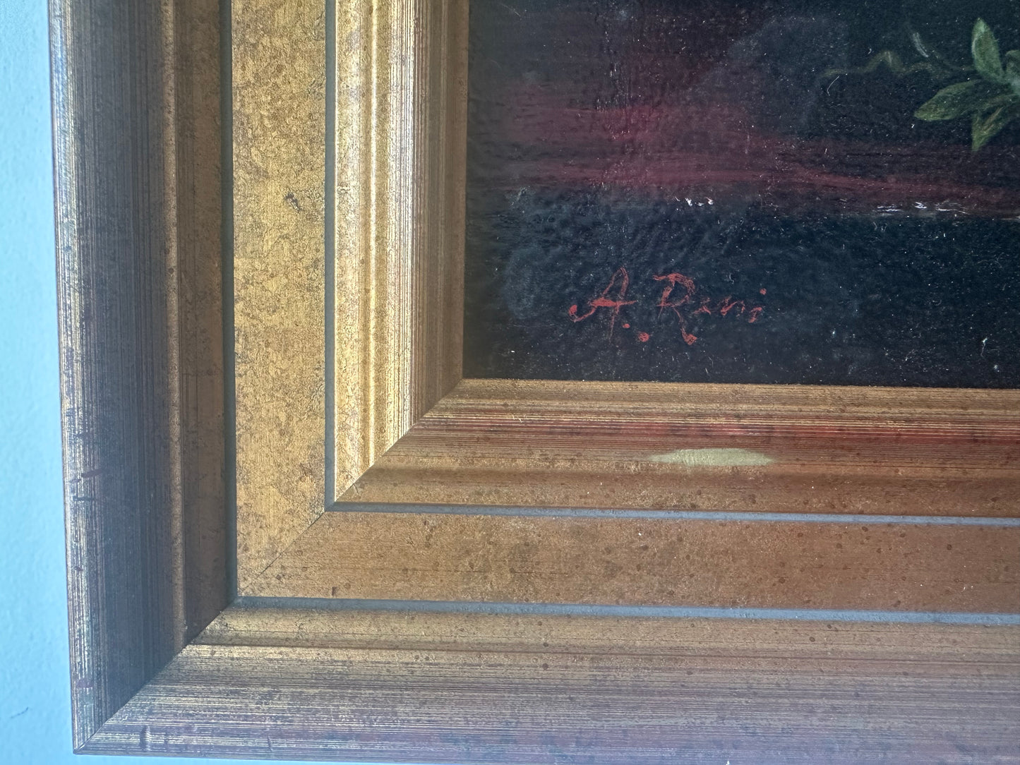 Still Life Oil on Board of Seashells, Pansies, and Crystal