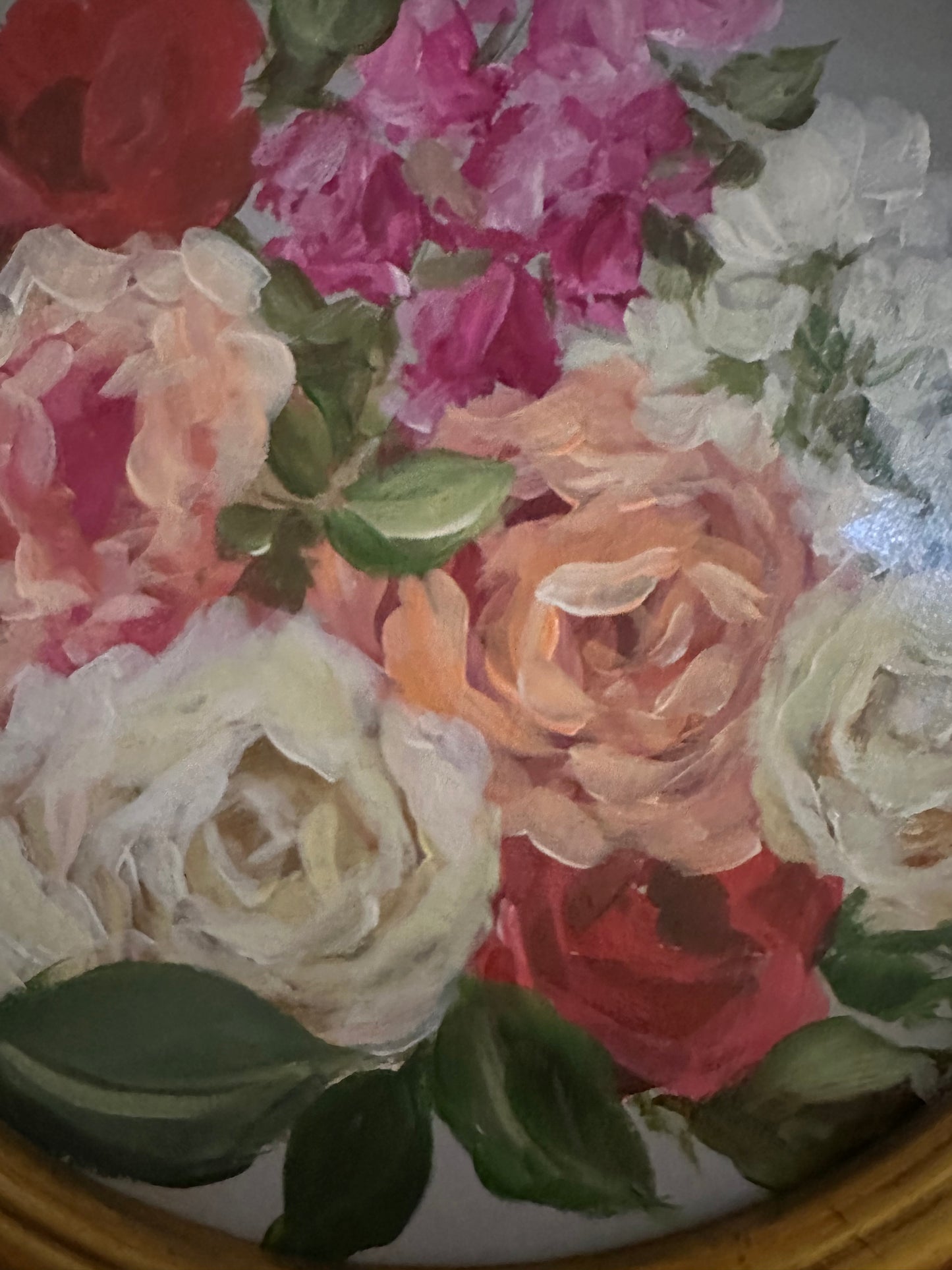 Round Floral Acrylic Painting by Breanna Rothwell