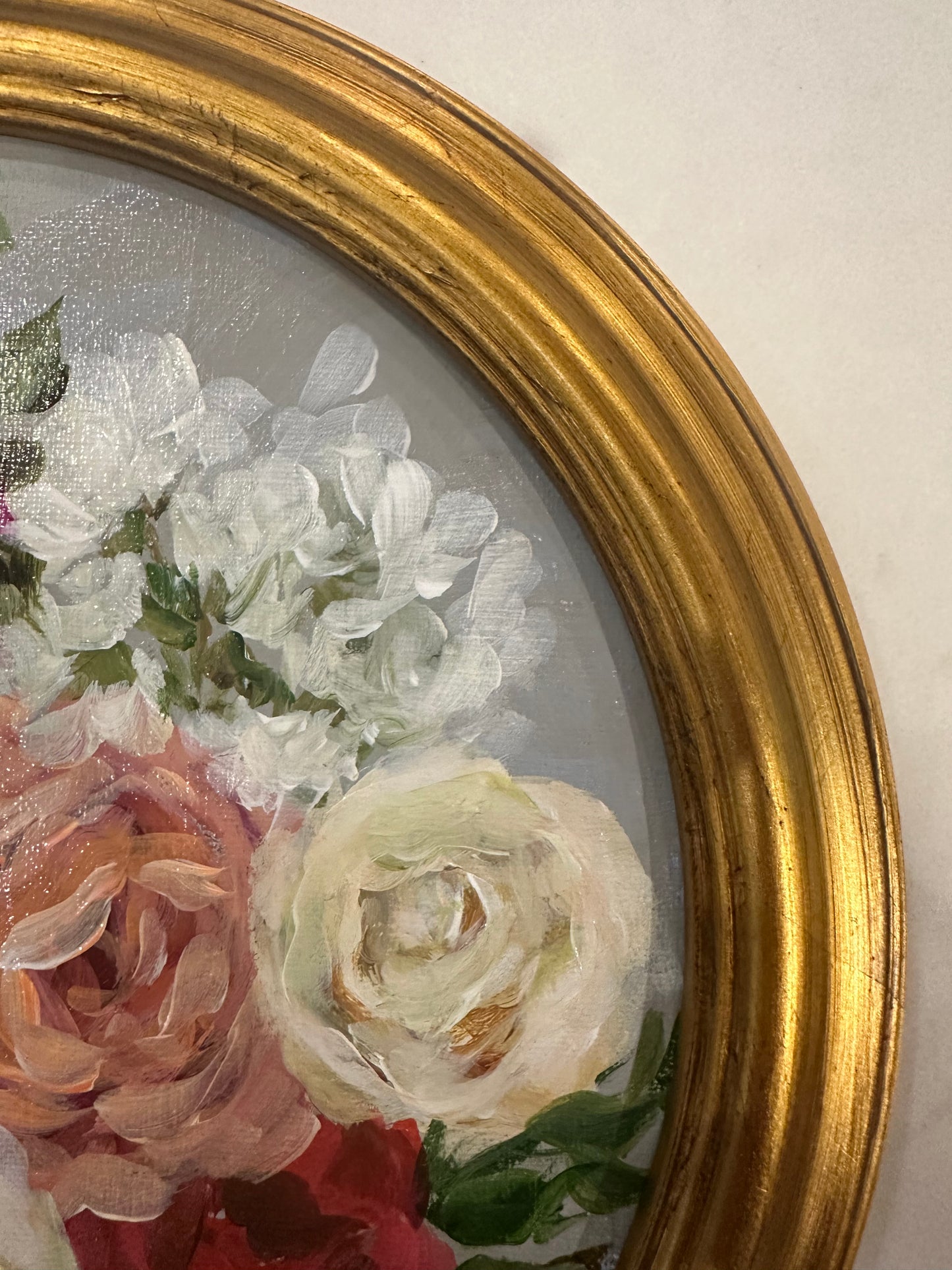 Round Floral Acrylic Painting by Breanna Rothwell