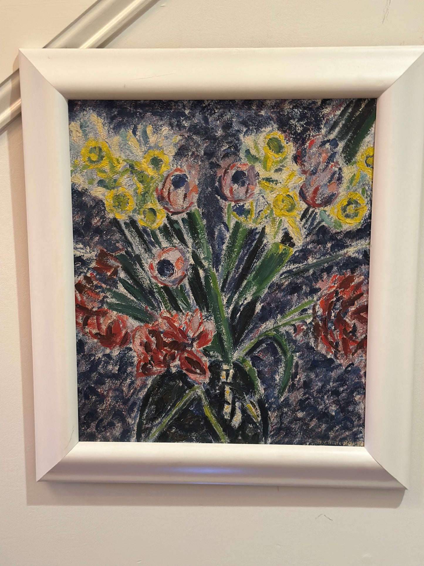 Vintage Oil painting of Flowers by Hubert van Hille (1903-1983)