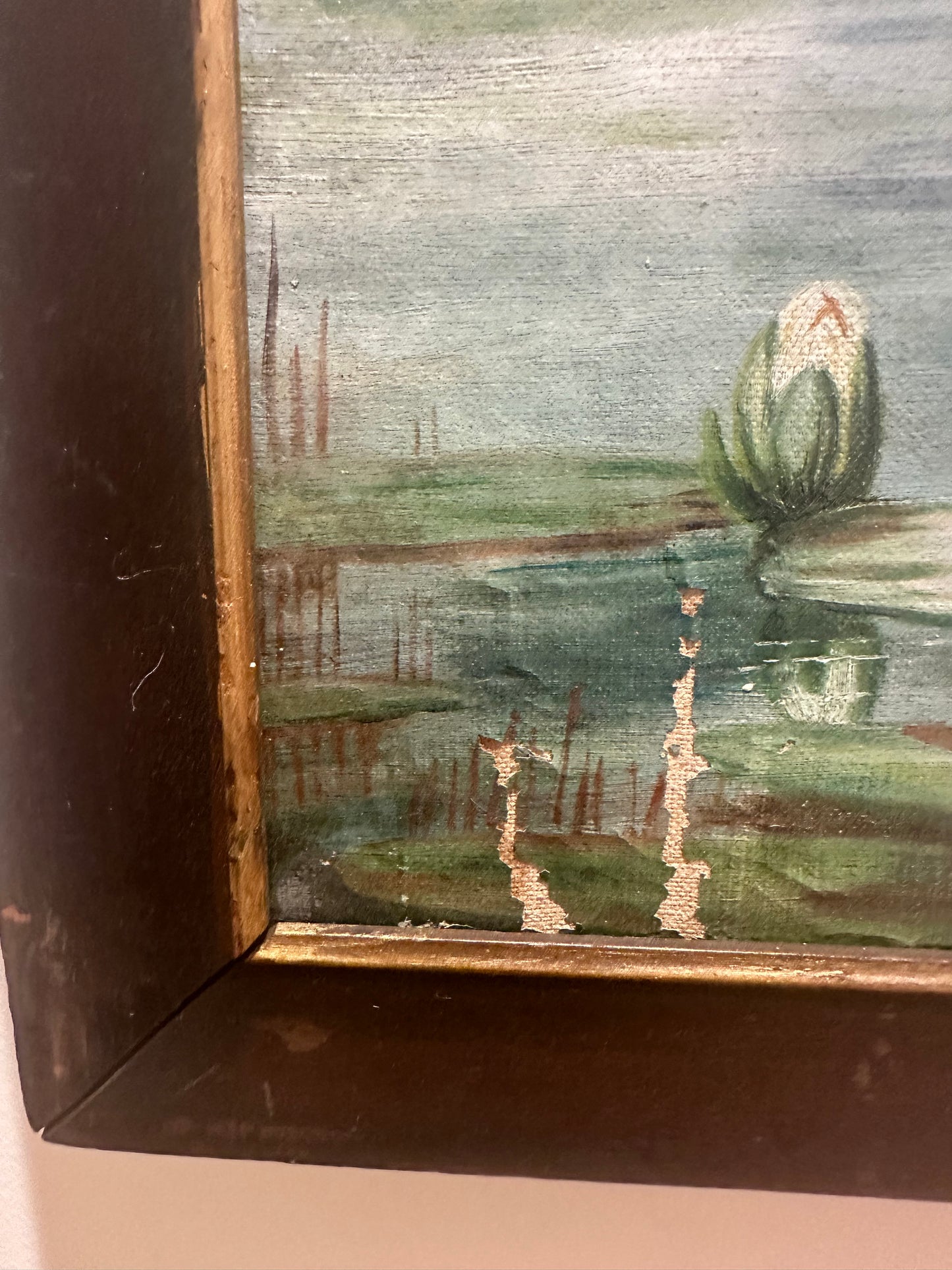 Elegant Antique Painting of Swans by Myra Kennedy, dated 1894