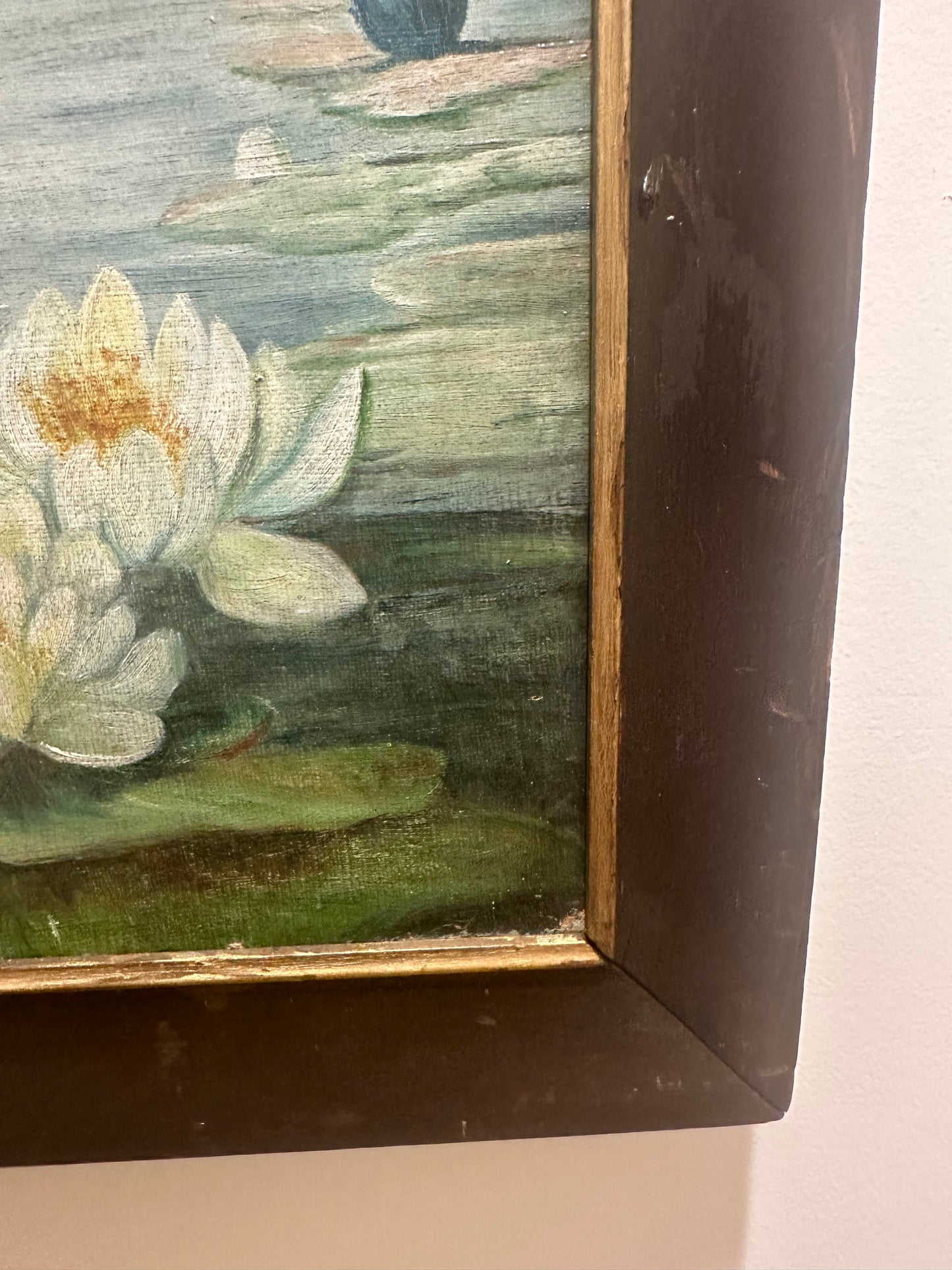 Elegant Antique Painting of Swans by Myra Kennedy, dated 1894