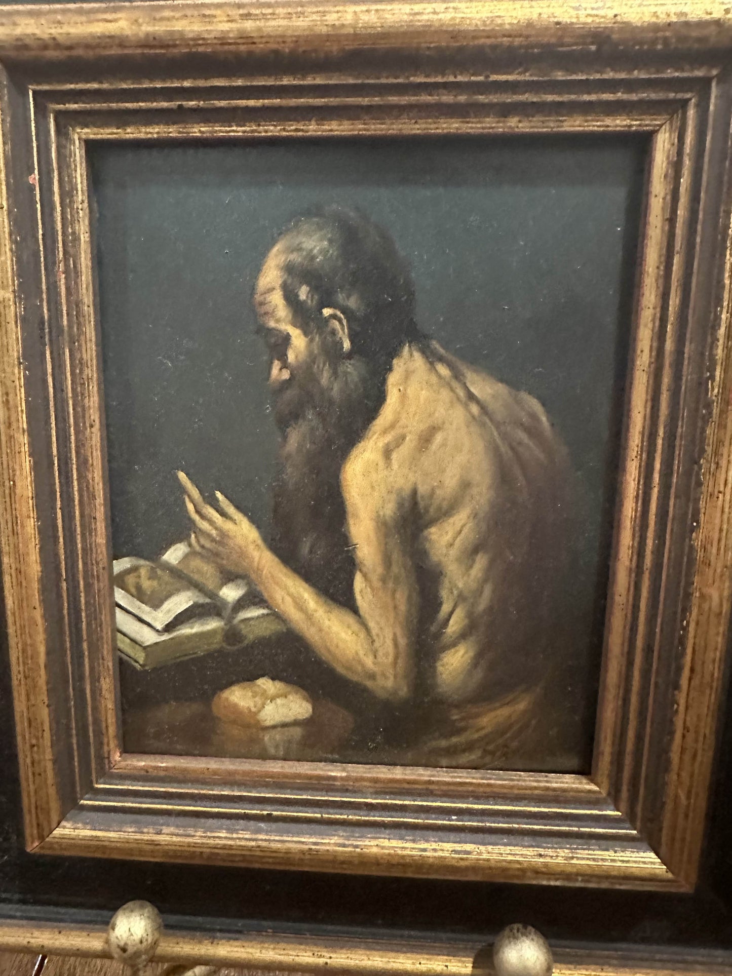 Set of 3 antique oil on board portraits of elderly men by Arnau