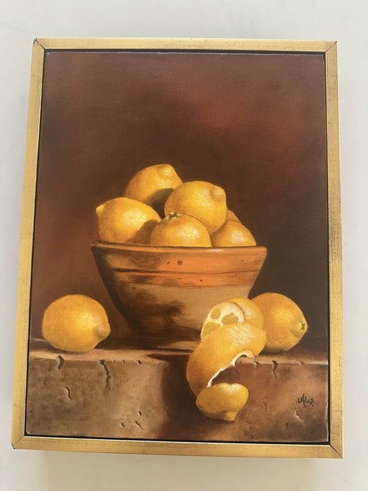 Lemons in a Bowl Still Life by Alix Graffagnino (1948-2025)