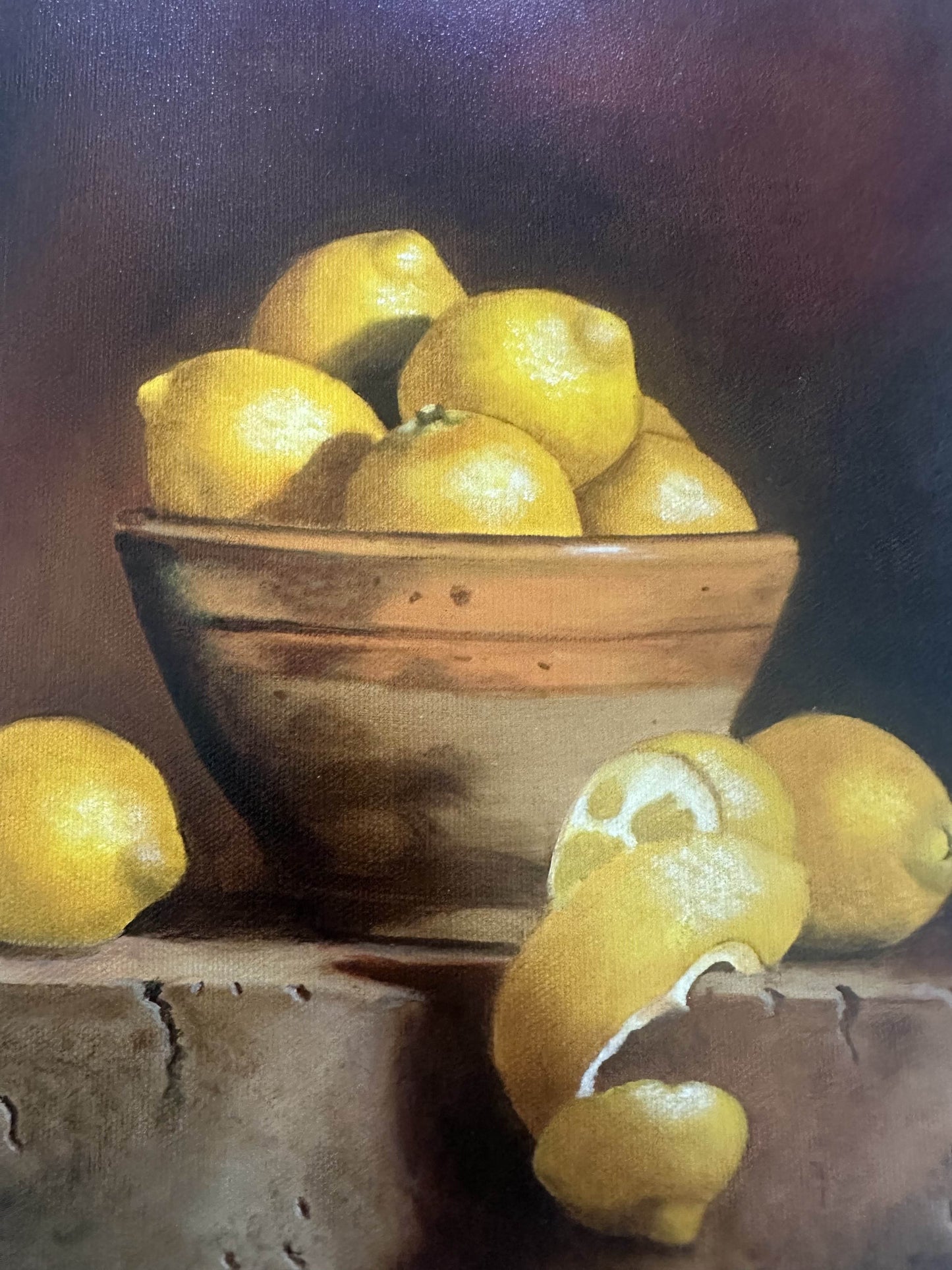 Lemons in a Bowl Still Life by Alix Graffagnino (1948-2025)