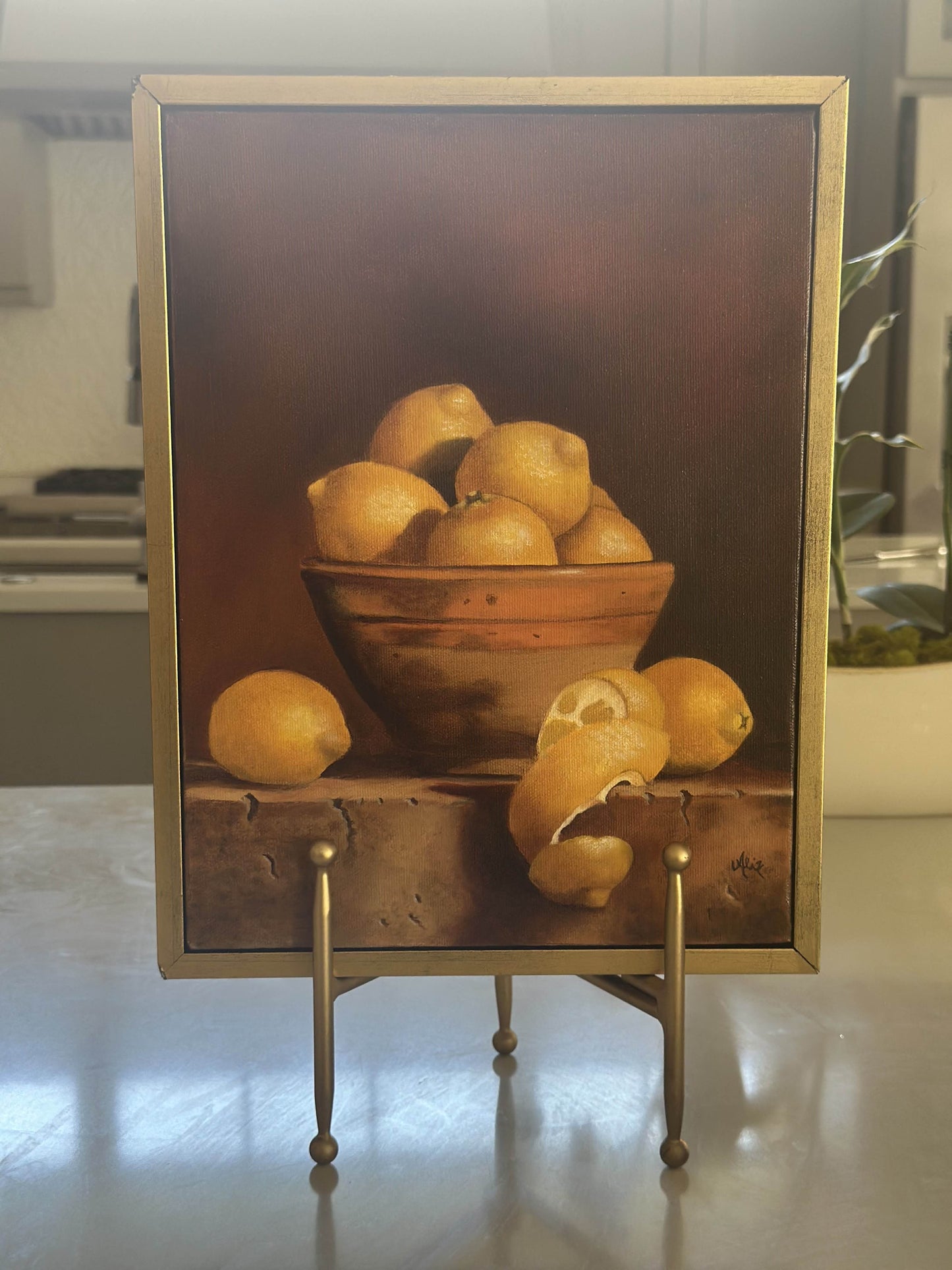 Lemons in a Bowl Still Life by Alix Graffagnino (1948-2025)