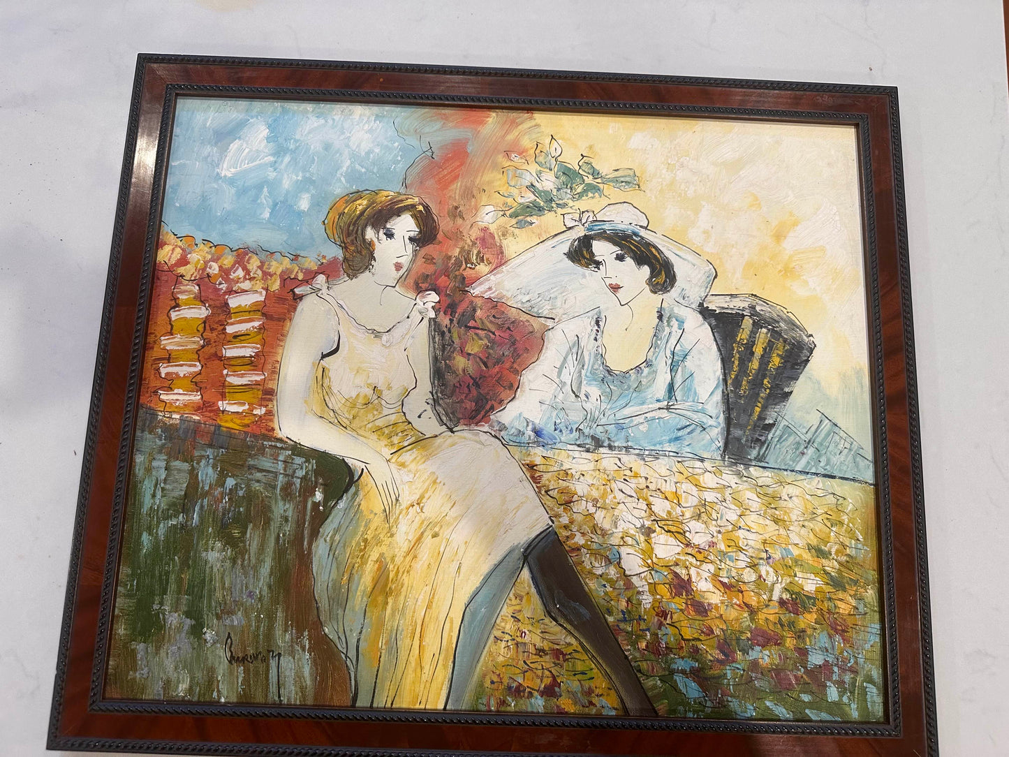 Two Ladies Having Tea by B.